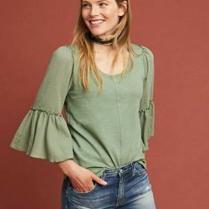 Anthropologie Foster Bell-Sleeved Top by Bordeaux